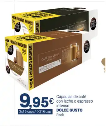 Supermercados Plaza Dolce Gusto Cápsulas de café con leche o espresso intenso Pack 3x16caps oferta
