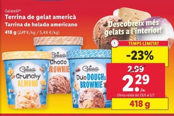 Lidl Gelatelli Terrina de gelat americà oferta