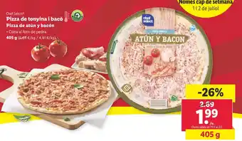 Lidl Chef Select Pizza de tonyina i bacó oferta