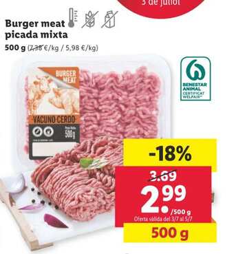 Lidl Burger meat picada mixta oferta