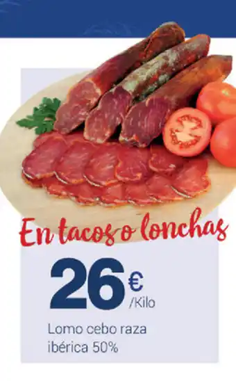 Supermercados Plaza Lomo cebo raza ibérica 50% oferta