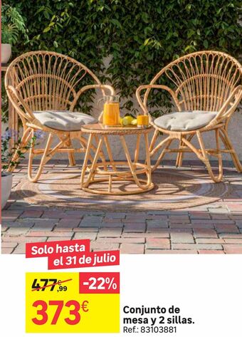 Leroy Merlin Conjunto de mesa y 2 sillas oferta
