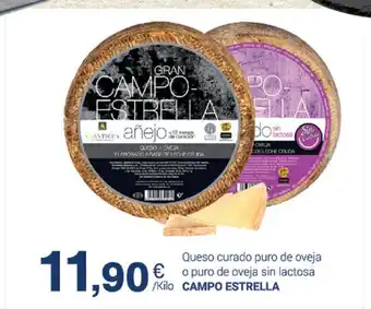 Supermercados Plaza Campo Estrella Queso curado puro de oveja o puro de oveja sin lactosa Campo Estrella oferta