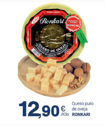 Supermercados Plaza Ronkari Queso puro de oveja oferta