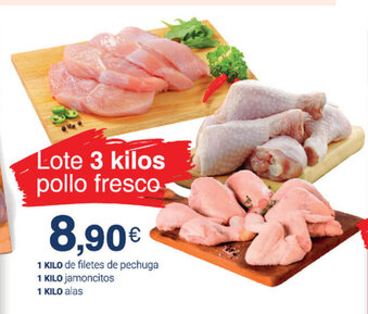 Supermercados Plaza 1 Kilo de filetes de pechuga, 1 Kilo jamoncitos, 1 Kilo alas oferta