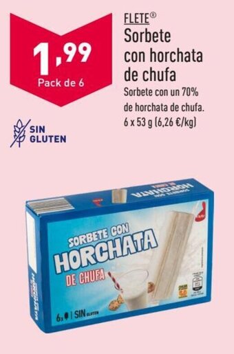 ALDI FLETEⓇ Sorbete con horchata de chufa oferta