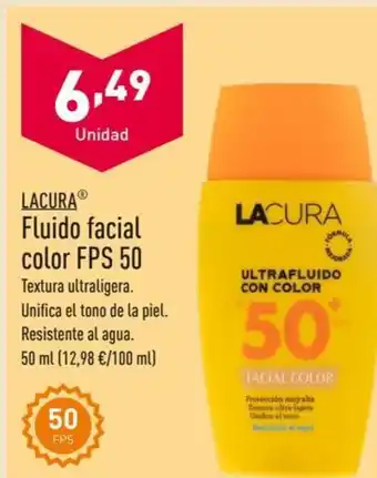 ALDI LACURAⓇ Fluido facial color FPS 50 oferta