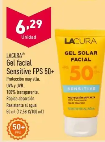 ALDI LACURAⓇ Gel facial Sensitive FPS 50+ oferta