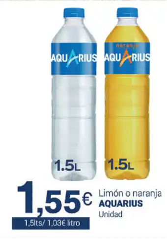 Supermercados Plaza Aquarius Limón o naranja Aquarius Unidad 1.5lts. oferta