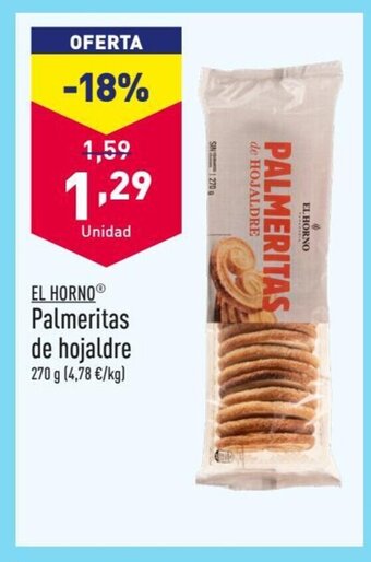 ALDI EL HORNOⓇ Palmeritas de hojaldre oferta