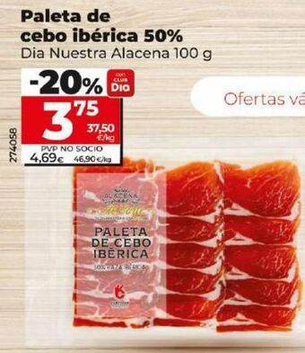 Dia Paleta ibérica de cebo dia oferta