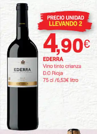Supermercados Plaza Ederra Vino tinto crianza D.O Rioja 75 cl oferta