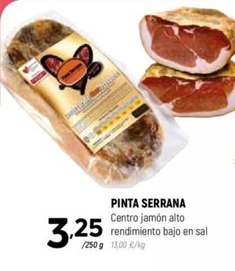 Coviran PINTA SERRANA Centro jamón alto rendimiento bajo en sal oferta