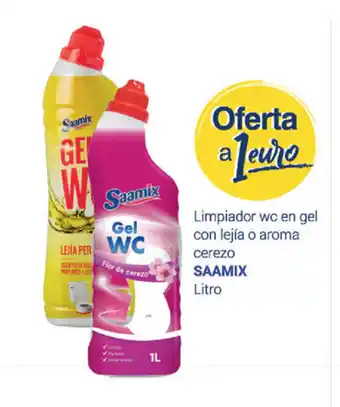Supermercados Plaza Saamix Limpiador wc en gel con lejía o aroma cerezo Litro oferta