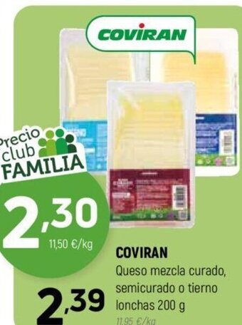 Coviran COVIRAN Queso mezcla curado, semicurado o tierno lonchas 200 g oferta