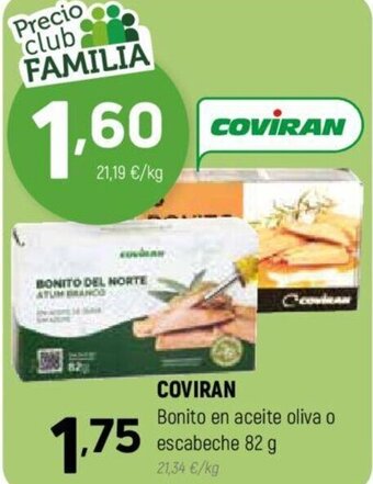Coviran COVIRAN Bonito en aceite oliva o escabeche 82 g oferta