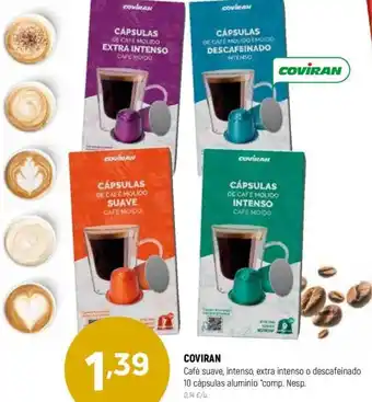 Coviran COVIRAN Café suave, intenso, extra intenso o descafeinado 10 cápsulas aluminio *comp. Nesp. oferta