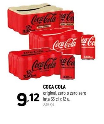 Coviran COCA COLA original, zero o zero zero lata 33 cl x 12 u. oferta