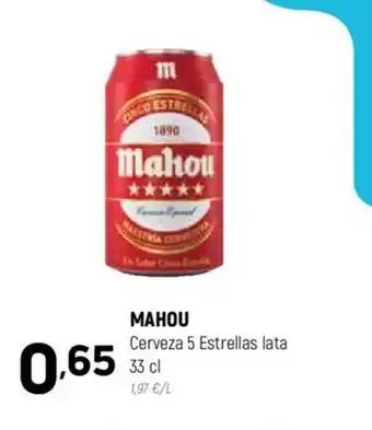 Coviran MAHOU Cerveza 5 Estrellas lata oferta