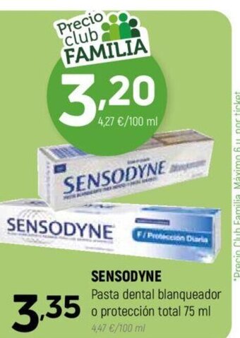 Coviran SENSODYNE Pasta dental blanqueador o protección total 75 ml oferta