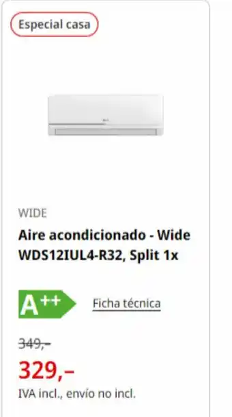 MediaMarkt WIDE Aire acondicionado - Wide WDS12IUL4-R32, Split 1x oferta