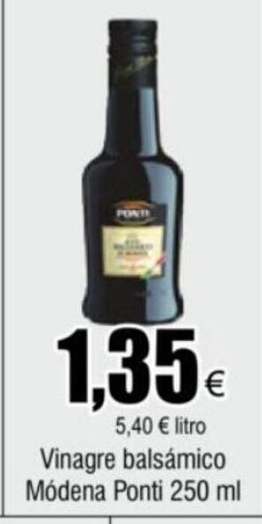FROIZ Vinagre balsámico Módena Ponti 250 ml oferta