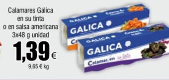 FROIZ Calamares Gálica en su tinta o en salsa americana 3x48 g unidad oferta