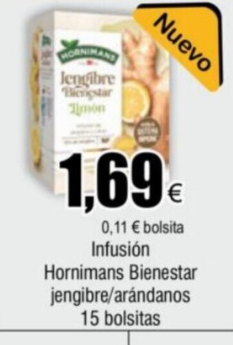 FROIZ Infusión Hornimans Bienestar jengibre/arándanos 15 bolsitas oferta