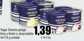 FROIZ Yogur Danone griego lima y limón o stracciatella 4x110 g unidad oferta
