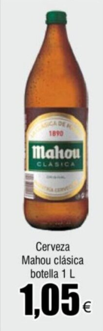 FROIZ Cerveza Mahou clásica botella 1 L oferta