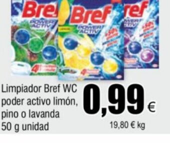 FROIZ Limpiador Bref WC poder activo limón, pino o lavanda 50 g unidad oferta