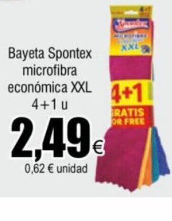 FROIZ Bayeta Spontex microfibra económica XXL 4+1 u oferta