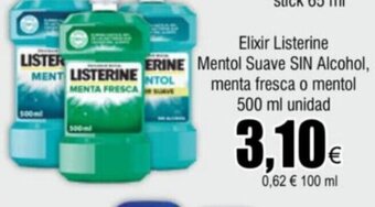 FROIZ Elixir Listerine Mentol Suave SIN Alcohol, menta fresca o mentol 500 ml unidad oferta