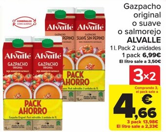 Carrefour Gazpacho original o suave o salmorejo ALVALLE oferta