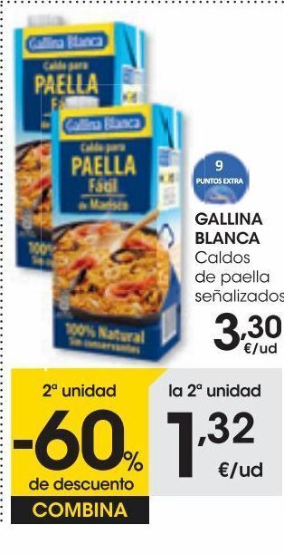 Eroski Gallina blanca caldo para paella fácil 1 l oferta