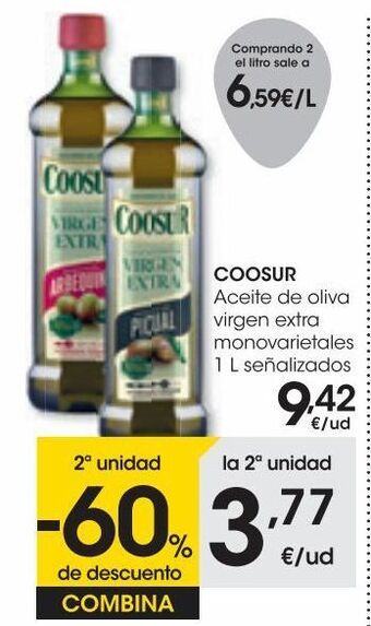 Eroski Coosur aceite virgen extra hojiblanca 1 l oferta