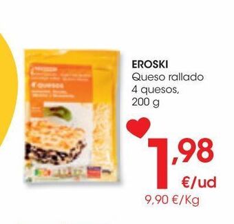 Eroski Eroski queso rallado 4 quesos 200 g oferta