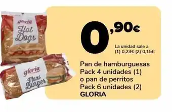 Supeco Pan de hamburguesas o pan de perritos gloria oferta