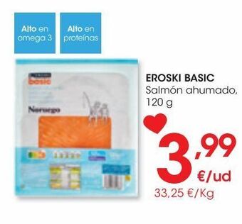 Eroski Eroski basic salmón ahumado 120 g oferta