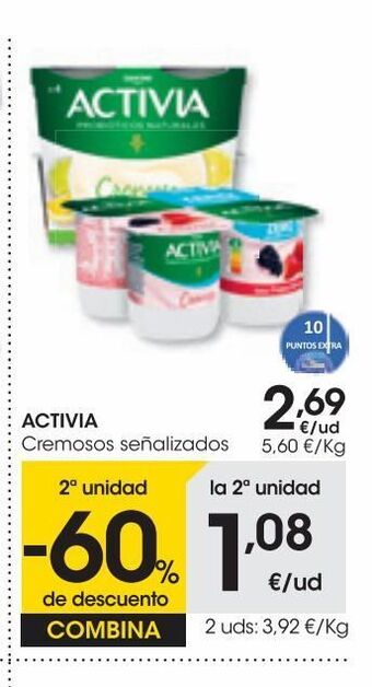 Eroski Activia yogur cremoso lima limón pack 4x120 g oferta
