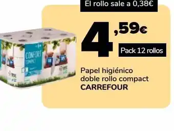 Supeco Papel higiénico doble rollo compact carrefour oferta