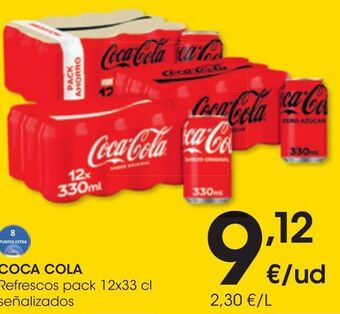 Eroski Coca cola refresco cola pack 12x33 cl oferta