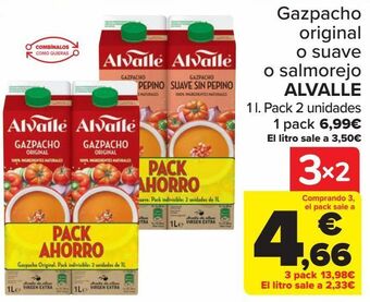 Carrefour Gazpacho original o suave o salmorejo alvalle oferta