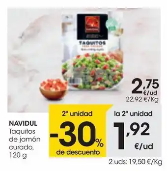 Eroski Navidul taquitos de jamón curado 120 g oferta