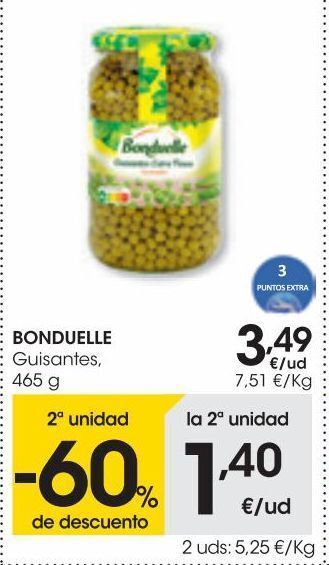 Eroski Bonduelle guisantes 465 g oferta