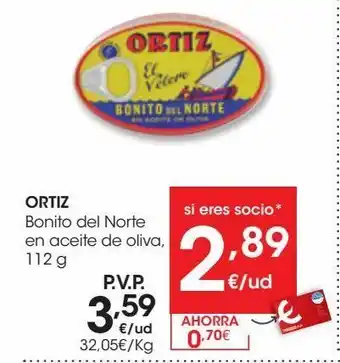 Eroski Bonito del norte en aceite de oliva 112 g ortiz oferta