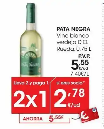 Eroski Vino blanco verdejo d.o. rueda 0,75 l pata negra oferta
