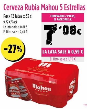 AhorraMas Cerveza rubia mahou oferta