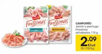 Eroski Pechuga de pavo finissimas 115 g campofrío oferta