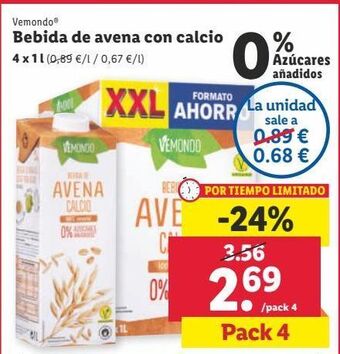 Lidl Bebida de avena oferta